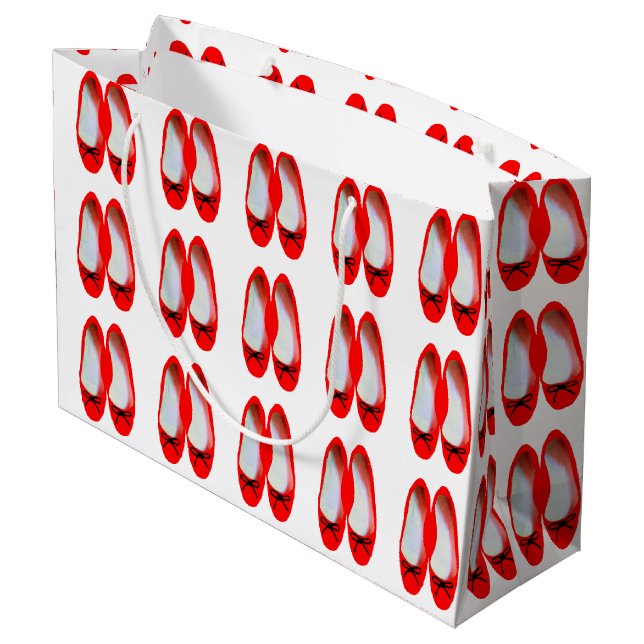 Red Shoes Large Gift Bag (Back Angled)