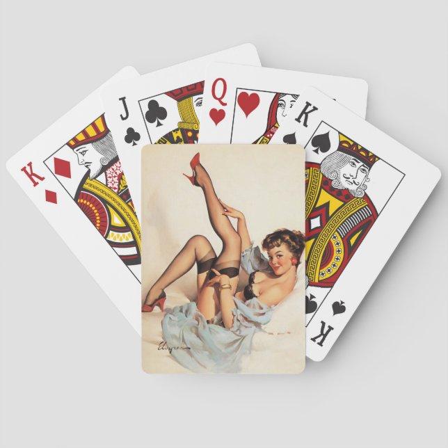 Red shoes pin up poker cards (Back)