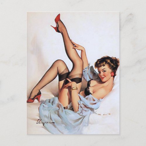 Red Shoes Pin Up Postcard