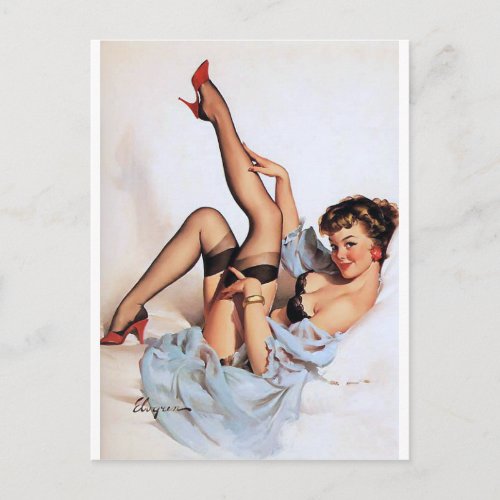 Red Shoes Pin Up Postcard