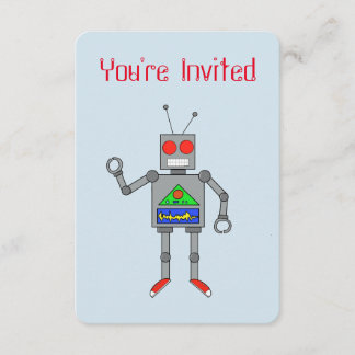 Red Shoes Robot Party Invitations