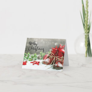 Red Shoes, Stars and Greenery Holiday Card