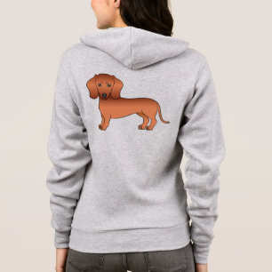 Red Short Hair Dachshund Cute Cartoon Dog Hoodie