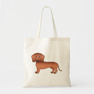 Red Short Hair Dachshund Cute Cartoon Dog Tote Bag