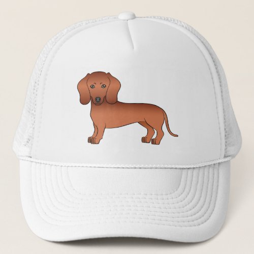 Red Short Hair Dachshund Cute Cartoon Dog Trucker Hat