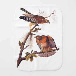 Red Shouldered Hawk Audubon Bird of Prey Baby Burp Cloth