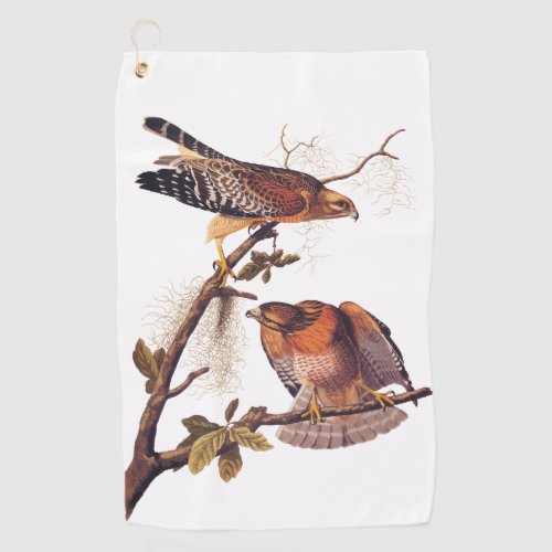 Red Shouldered Hawk Audubon Bird of Prey Golf Towel