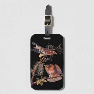 Red Shouldered Hawk Audubon Bird of Prey Luggage Tag