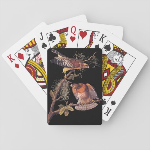 Red Shouldered Hawk Audubon Bird of Prey Playing Cards