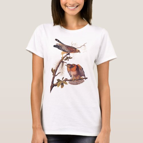 Red Shouldered Hawk Audubon Bird of Prey T_Shirt