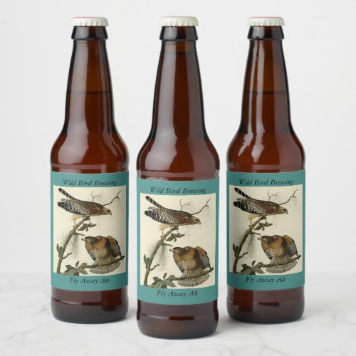 Red_shouldered Hawk _ Audubons Birds of America Beer Bottle Label