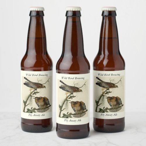 Red_shouldered Hawk _ Audubons Birds of America Beer Bottle Label