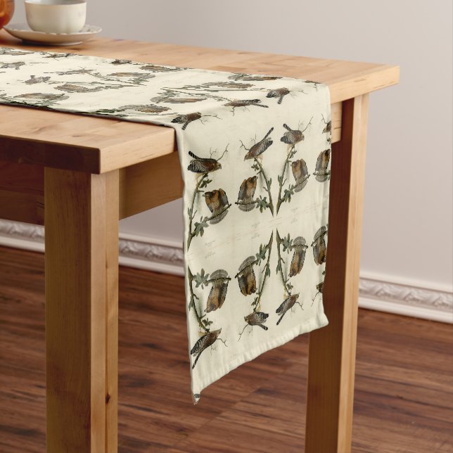 Red-shouldered Hawk - Audubon's Birds of America Short Table Runner (In Situ)