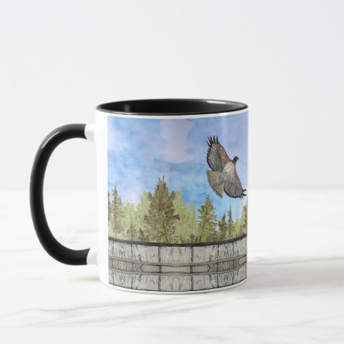 Red_Shouldered Hawk Bird Coffee Tea Mug