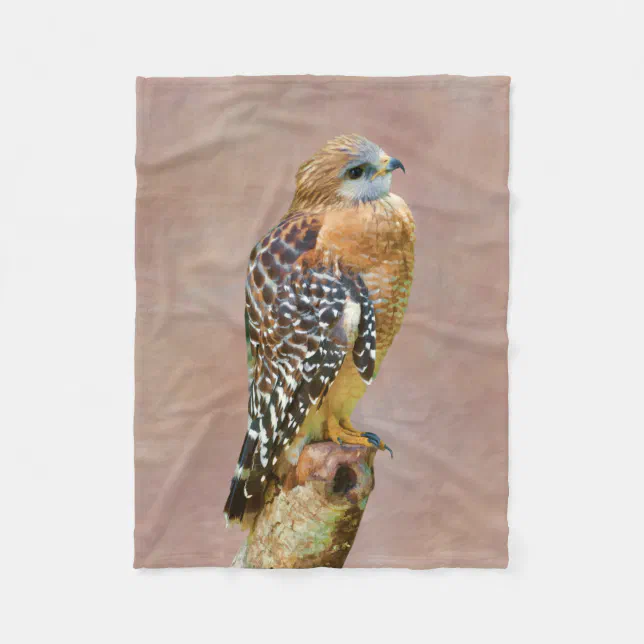 Red-Shouldered Hawk Fleece Blanket | Zazzle