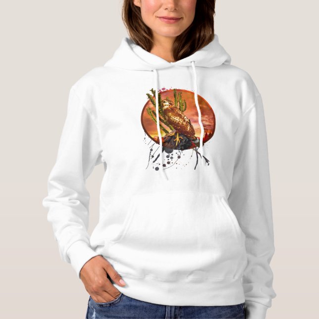 Red Shouldered Hawk LAST DESERT LIGHTS Hoodie (Front)