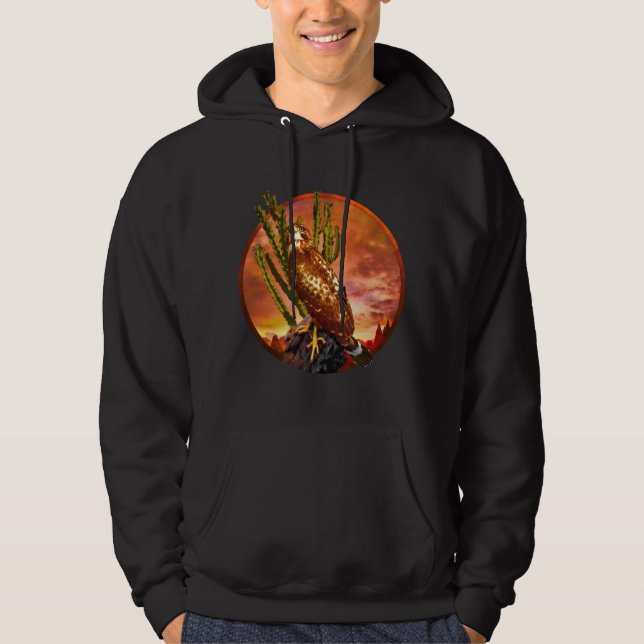 Red Shouldered Hawk LAST DESERT LIGHTS Hoodie (Front)