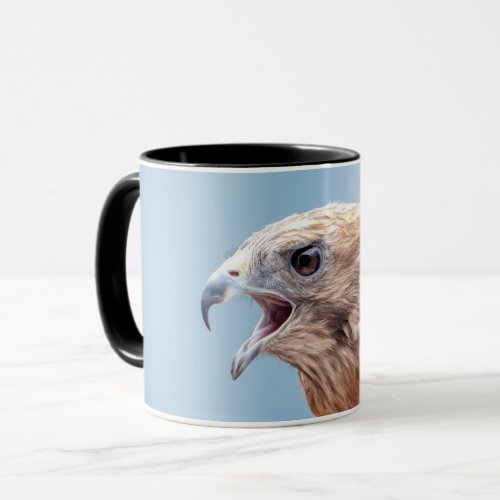 Red Shouldered Hawk on a rock Mug