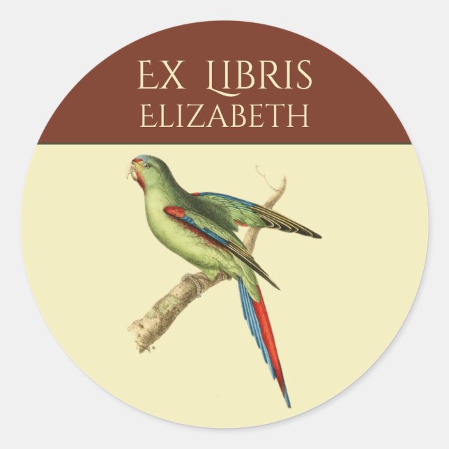 Red-shouldered Parakeet Bookplate (Front)