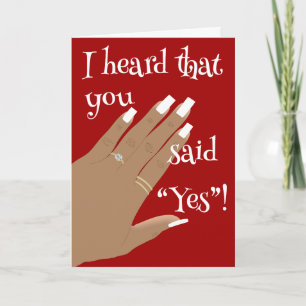 Red Show Engagement Ring African American Greeting Card