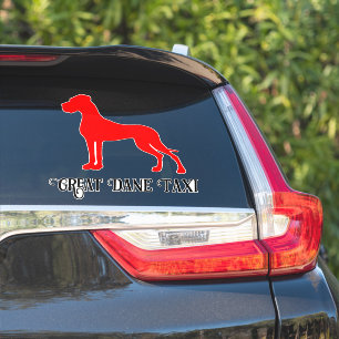 Red Show Standing Great Dane Silhouette Vinyl Sti Sticker