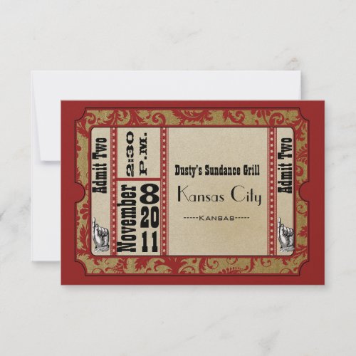 Red Showbill Wedding Response Cards