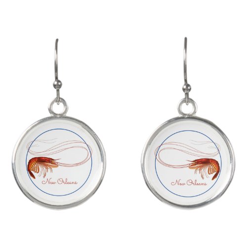 Red Shrimp on White    Earrings