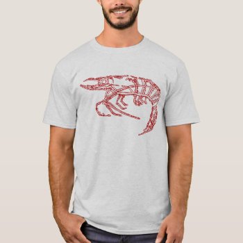 Red Shrimp T-shirt by Muddys_Store at Zazzle