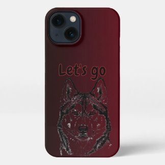 Red Siberian Husky Lets Go Phone Case