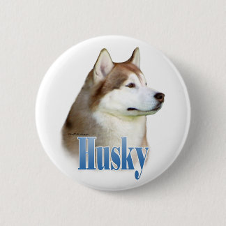 Red Siberian Husky Name - Button