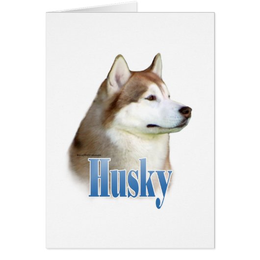 Red Siberian Husky Name Cards (Front)