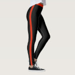 Red Side Stripe Black Leggings<br><div class="desc">Custom Colors - Sports Red Side Stripe Black Leggings - MIGNED Design - or Choose / Add Your Stripe and Leggings Colors !</div>