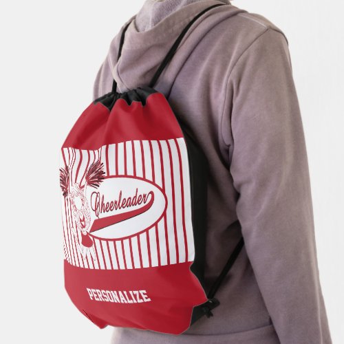 Red Silhouette Cheerleader Girl Backpack