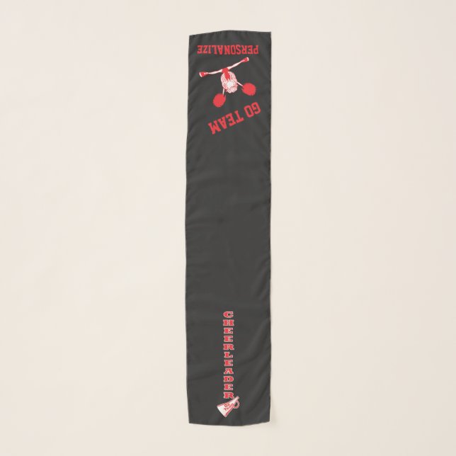 Red Silhouette Cute Cheerleader Scarf (Front)
