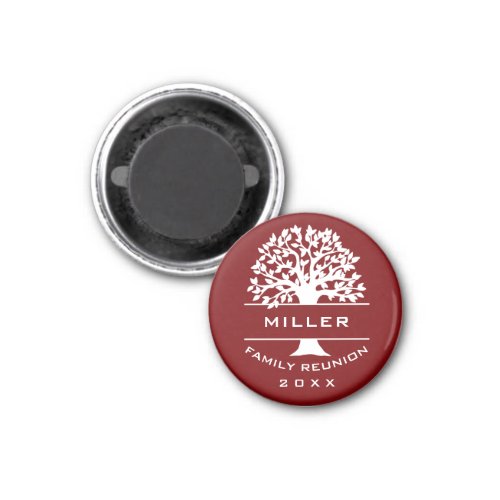 Red Silhouette Tree Family Reunion Souvenir Gift Magnet