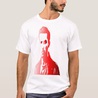 Red silhuette  a man with a serious expression T-Shirt