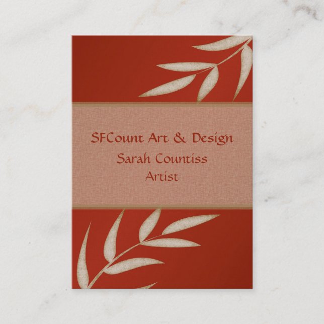 Red Silk Customizable Business Cards (Front)