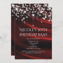 Red Silk & Sparkle Gold Glam Any Event Invitation