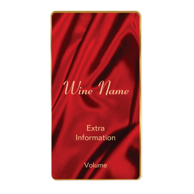 Red Silk Wine Label (Front)