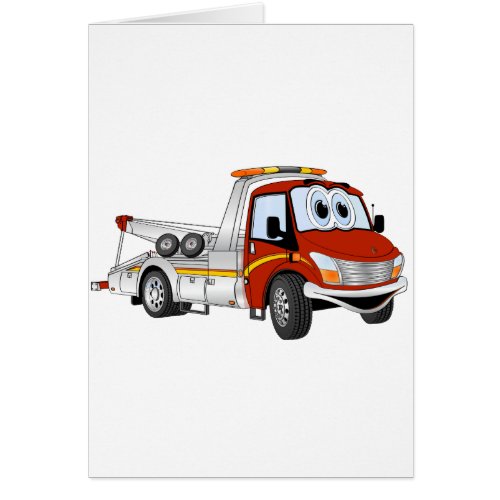 Red Silver Cartoon Tow Truck