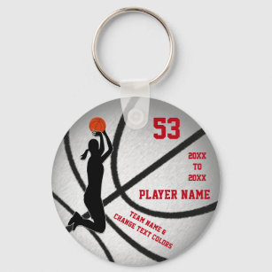 Red Silver Cheap Gift Ideas for Basketball Players Keychain