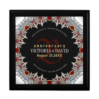 Red Silver Diamonds Wedding Anniversary Box