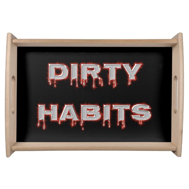 Red Silver Drip Dirty Habits Tray (Front)