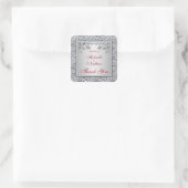 Red, Silver FAUX Foil Floral Wedding Favor Sticker (Bag)