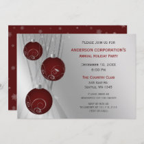 Red Silver Festive Corporate holiday party Invitation