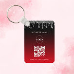 Red Silver Glitter Dripping Company Logo QR Code Keychain<br><div class="desc">Promote your business with this cool keychain,  featuring custom logo,  QR code & text. Easily add your logo and other details by clicking on the "personalize" option.</div>