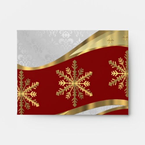 Red silver gold damask christmas envelope