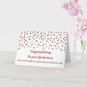 Red Silver Granddaughter in Law Graduation Card