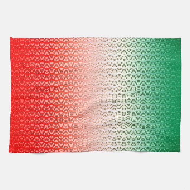 Red Silver Green Kitchen Towel (Horizontal)
