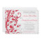 Red Silver Grey Gray Floral Wedding Invitation